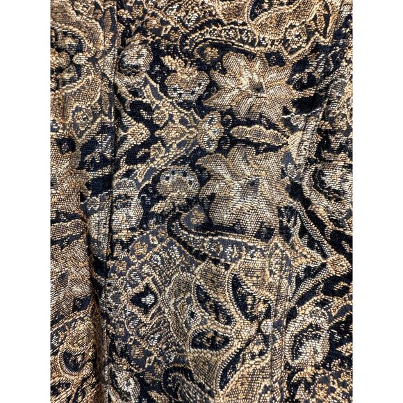 Vintage Erin‎ London Tapestry Jacket L Gold Black Floral Paisley Velvet Blazer - Picture 6 of 10